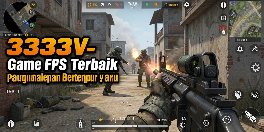 Screenshot gameplay 333V menampilkan aksi tembak-menembak yang seru dan intens.