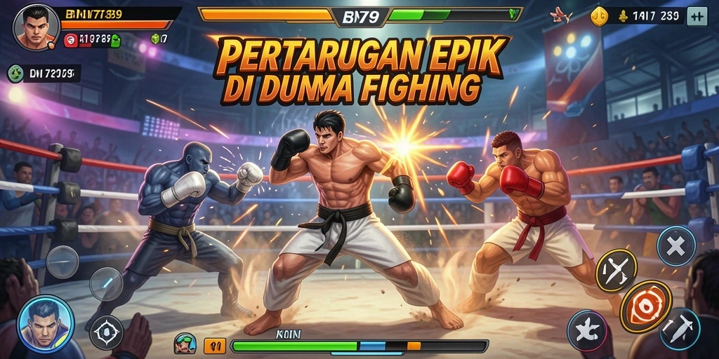 Screenshot permainan <strong>BNI789</strong> yang menunjukkan aksi pertarungan yang intens.